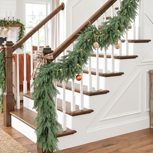 FHLSA 9Ft Norfolk Pine Artificial Garland with 150 Tips, Full & Lush Christmas Decor