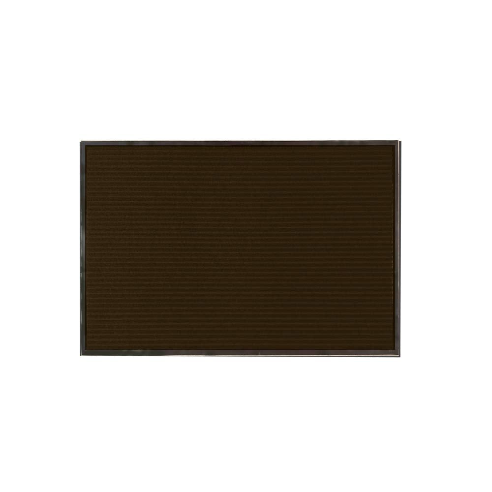 Restaurantware Comfy Feet 36 x 24 Inch No-Slip Floor Mat 1 Ribbed Carpet Utility Mat - Indoor and Outdoor for Homes Or Offices Brown Polyester Fibers Entry Mat Vinyl Backing Easy to Clean
