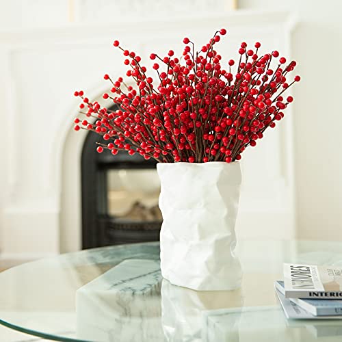 Joyhalo 24 Pack 12.6in Red Berry Stems for Christmas Tree & Holiday Decor