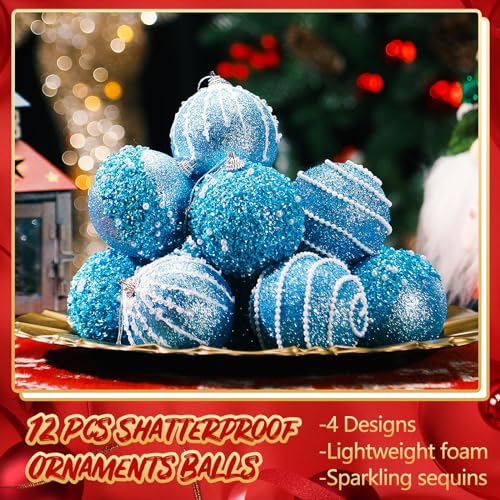 Liliful 12 Pcs Christmas Ball Ornaments Tree Decorations Shatterproof