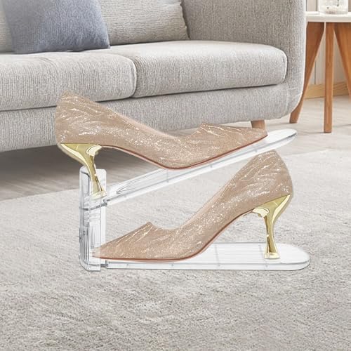 FENRUNXU Transparent Shoe Slots Organizer 36 Pack Space-Saving Shoe Storage
