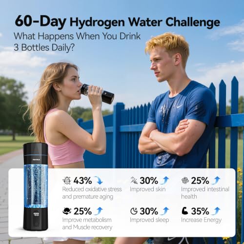 Hydrogen Water Bottle - MOVOCA Black 6400PPB Portable Hydrogen Generator