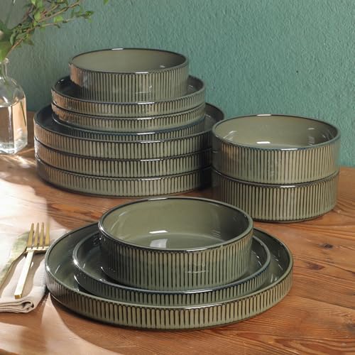 Gibson Elite 12 Piece (Service for 4) Townscape Plates and Bowls