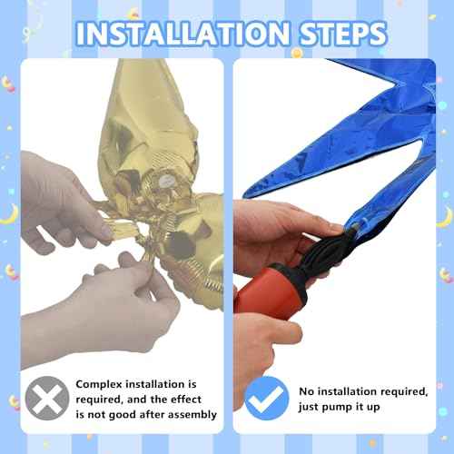 TONIFUL 4 Pcs 22inch 4D Navy Blue Explosion Star Mylar Balloons 14Point Star Balloons for Party Backdrop Christmas,New Year Birthday, Wedding Baby Shower Anniversary Photo Booth Supplies