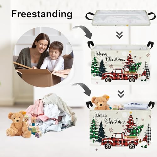 Clastyle Gnome Truck Christmas Tree Basket 40x30cm Festive Holiday Storage