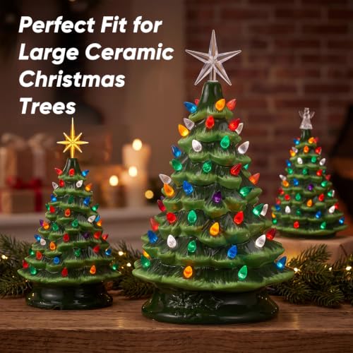 Fumete 52 Pcs Christmas Tree Replacement Light Bulbs Set with Top Decorations
