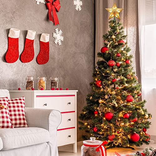 ODEETRONIC Gold 3D Double-Sided Christmas Star Tree Topper Lights 9.5in with Warm White Incandescent LEDs, UL Certified - Seasonal Holiday Decor