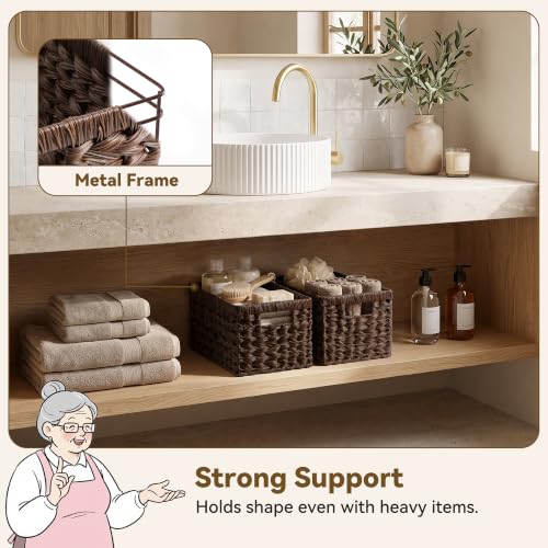 Wicker Storage Baskets for Shelves - Brown, 13"L x 8¼"W x 7"H, 2 Pack