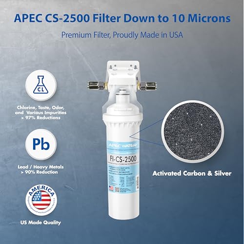 Under Sink Water Filter System CS-2500 15x3.5 Inches Pack of 1 - High Capacity, Easy Install