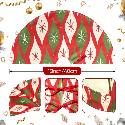 15-Inch Mini Christmas Tree Skirt Mid-Century Retro Vintage Christmas Ornaments
