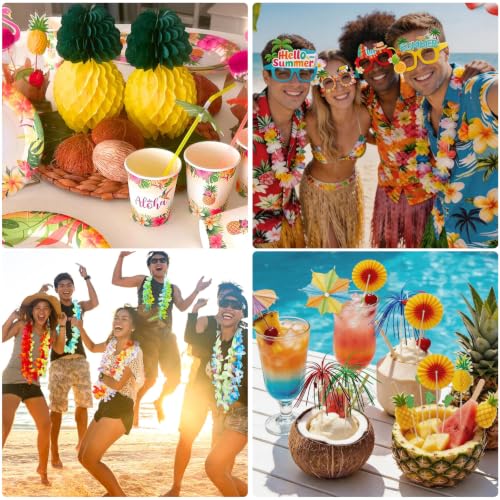 Hawaiian Luau Party Decorations Kit with Banner, Leis, Table Skirt & Accessories