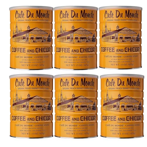 Café Du Monde Coffee with Chicory - 15 oz Pack of 6 | Classic New Orleans Coffee