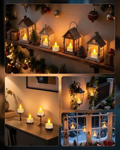 Rechargeable LED Tea Lights with Remote Control - 12 Votive Candles USB-C