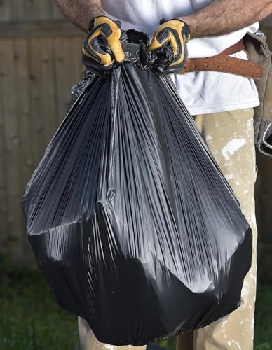 Aluf Plastics 55-60 Gallon Heavy Duty Black Trash Bags 1.5 Mil Pack of 100