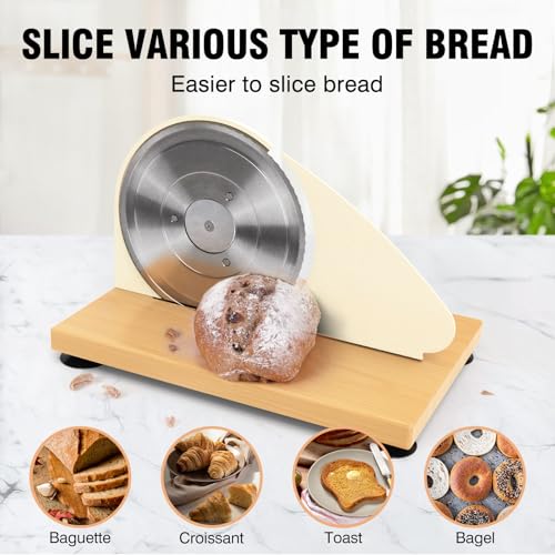 Vanerepok Manual Bread Slicer Adjustable Thickness for Homemade Sourdough - White, Large