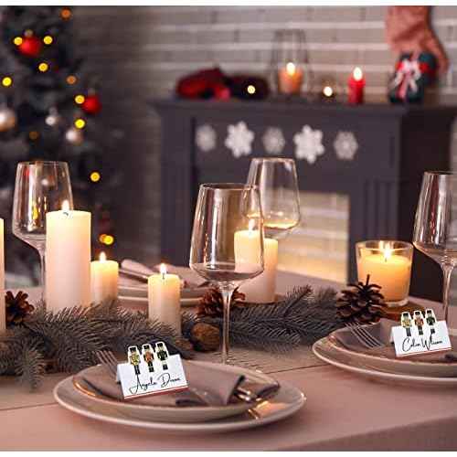 Gift Boutique 100 Pack Christmas Place Cards Holiday Seating Name Card Die Cut Xmas Nutcracker Table Setting Folded Paper Tent Cards for Dinner Wedding Tables Placement Party Decorations 2" x 3.5"