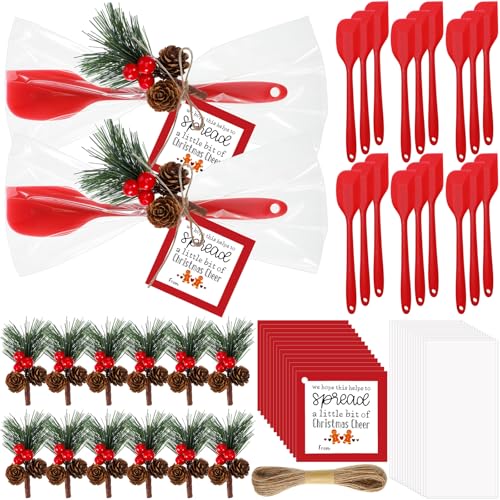 Christmas Red Silicone Spatula Set with Gift Items - 30 Pieces