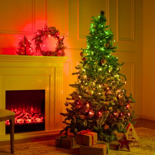 YEELIGHT 66ft 200 LED Color Changing Smart Christmas Lights with Remote & Bluetooth - Music Sync, Indoor/Outdoor