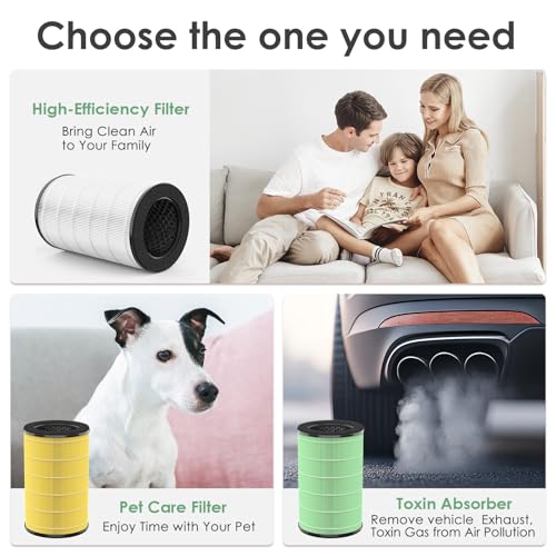 HSIAMEN AP-T45 Air Purifier Filter Replacement for HoMedics AP-T40 Series - 1-Pack, White