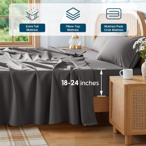 SONORO KATE 800 Thread Count Egyptian Cotton Queen Bed Sheets Deep Pocket Luxury Bedding