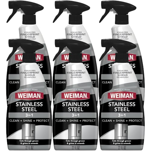 Weiman Unscented Stainless Steel Cleaner & Polish Spray 6 Pack, 22 Fl Oz