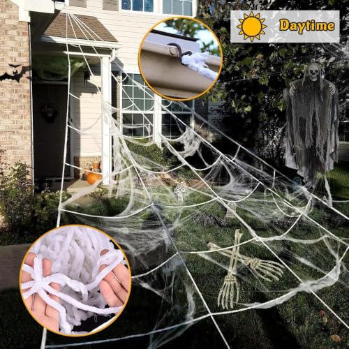 Halloween Outdoor Spider Web Lights with 250 LEDs & 8 Modes - Dark Purple & Orange