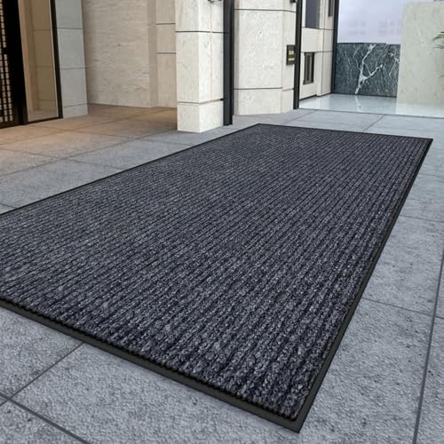 36 x 120 Inch Indoor Outdoor Entrance Door Mat - Non-Slip, Dust & Moisture Absorbing, Gray