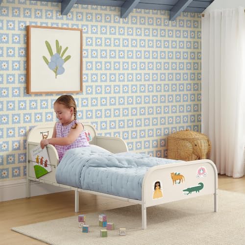 Delta Children Magic Magnet Toddler Bed with Book Storage - Oatmeal