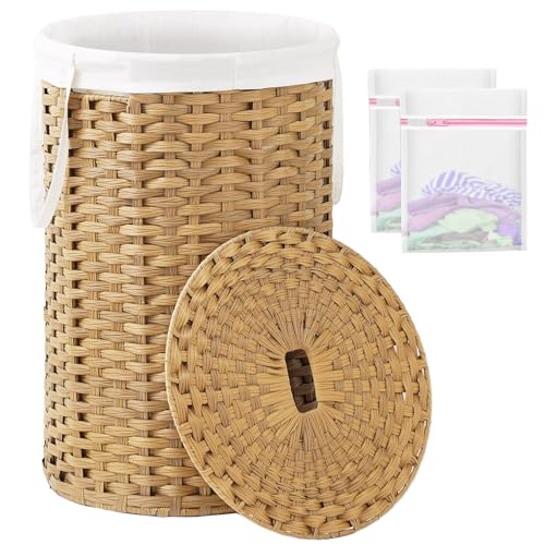 Large Laundry Hamper with Removable Liners and Handle - Natural, 130L, 34.3 Gallon Capacity