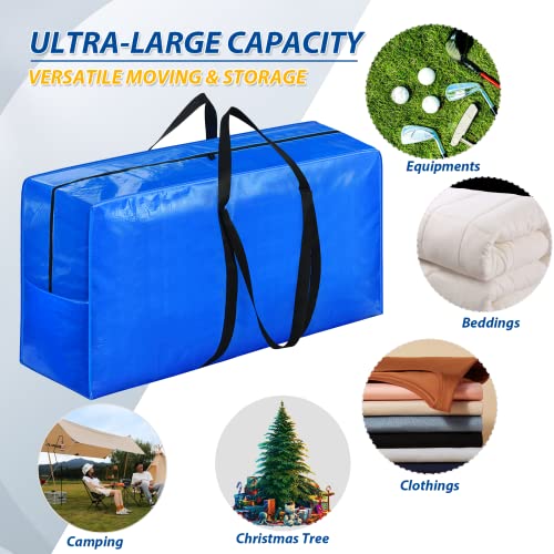 Blue 4 Pack Extra Large 57 Gallon Heavy Duty Moving Storage Bags - 42x23x13.5 Inches