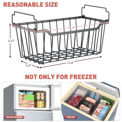 Goovilla Black Freezer Organizer Bins 8 Pack for 5-7 Cu.FT Chest & Upright Freezers
