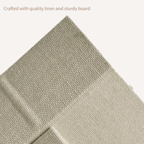 Decorative Book Boxes Set of 3,Modern Faux Linen Hidden Storage, Warm