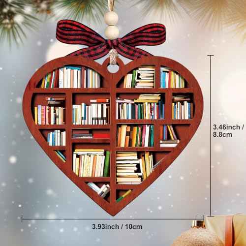 Book Ornament, Book Lovers Gifts - Book Ornaments for Christmas Tree, Bookworm, Book Club, Bookish, Library, Bookshelf Ornament - Gifts for Book Lovers Women