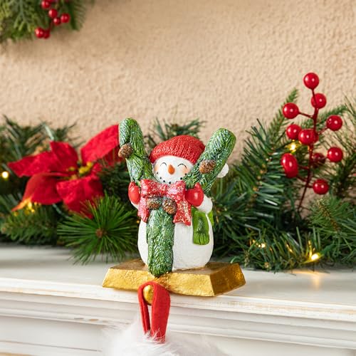Set of 3 Snowman Stocking Holders - Heavy Duty Resin Christmas Decor