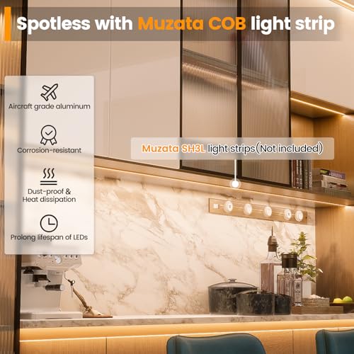 Muzata Silver Recessed LED Channel Kit 6.6ft with Milky White Cover - U127 WW