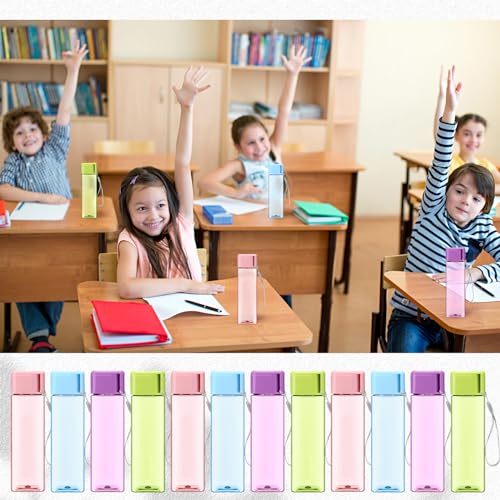 Multicolor 30 Pack Water Bottles 17 Oz Leak-Proof Plastic Sports Bottles