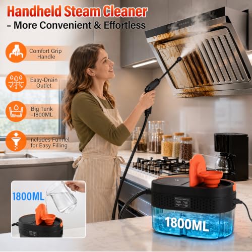 Handheld Steam Cleaner with 1800ml Large Tank for Deep Home Cleaning