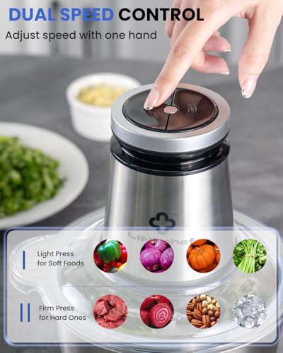 LINKChef 10-Cup Electric Food Processor & Meat Chopper - Bright Silver