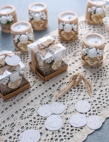 Light Brown 50 Pcs Wooden Tealight Candle Holders Wedding Party Favors