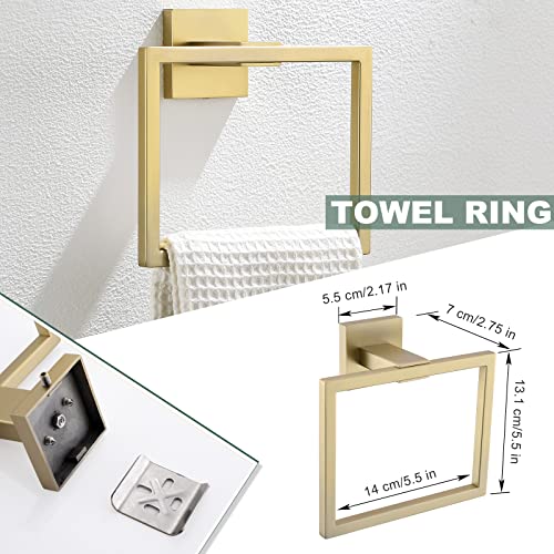 Brushed Dark Gold 4-Piece Bathroom Towel Bar Set - Wall Mounted Stainless Steel