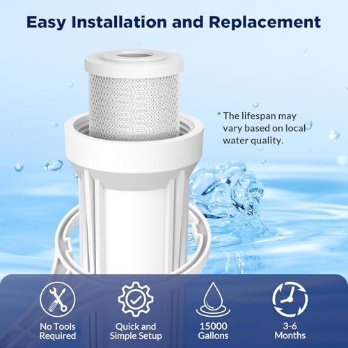 Membrane Solutions 5 Micron 10" x 2.5" CTO Carbon Block Water Filter Pack of 6