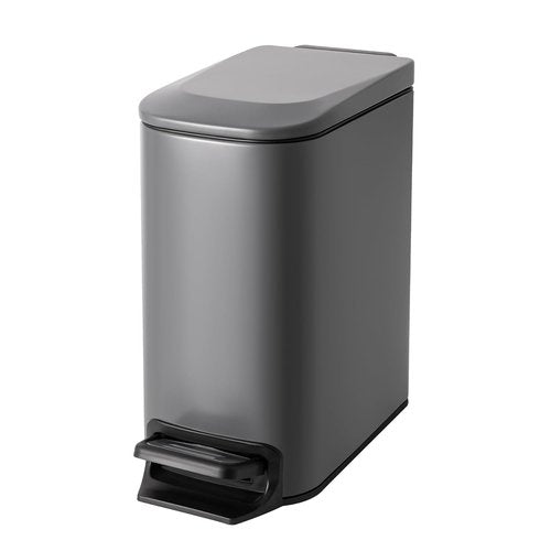 Cesun Stainless Steel Trash Can - 6 Liter Soft Close Lid & Step Pedal | Anti-Fingerprint Finish (Gray)