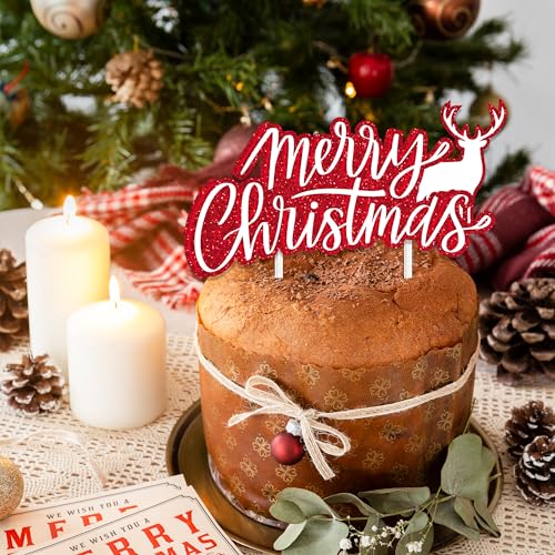 73pcs Christmas Cupcake Toppers Picks Set for Christmas Tree Snowman Santa Claus gingerbread Man Reindeer Elf Theme Holiday Xmas Party Appetizers Cake Decorations Supplies