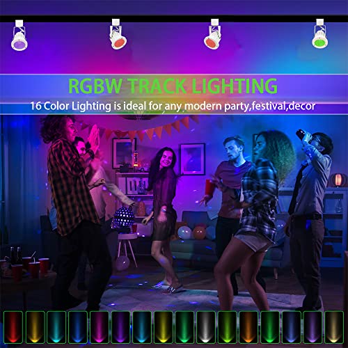 RGB LED Track Light Heads 8-Pack - Color Changing Spotlights for Accent & Party Lighting