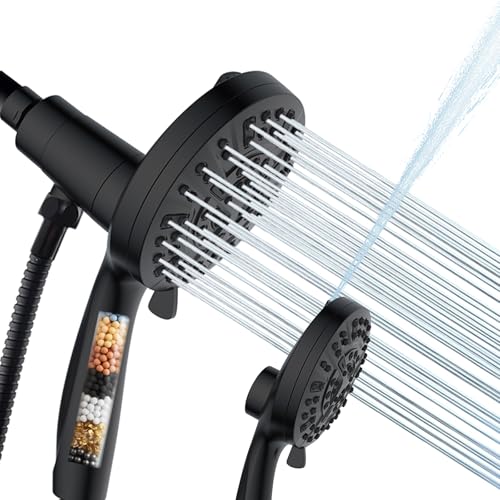 Filtered Handheld Shower Head with Magnetic Adjustable Matte Black
