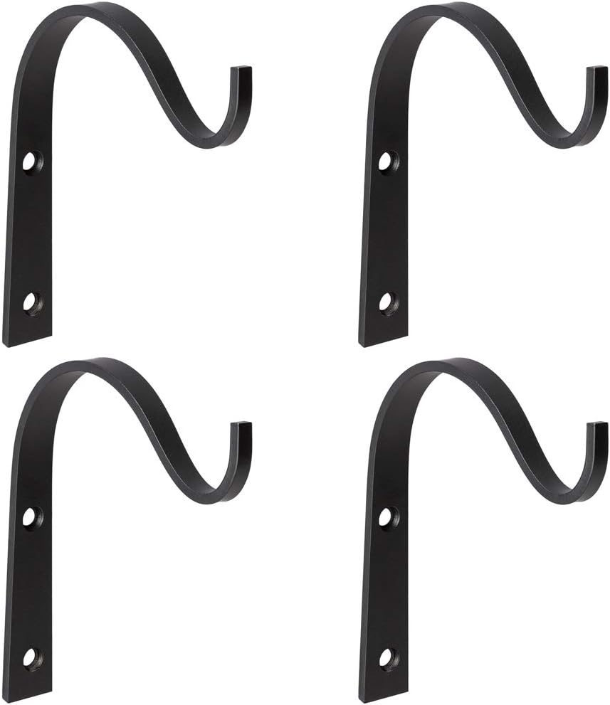 Mkono 4 Pack Iron Wall Hooks - Versatile Plant Hangers for Indoor/Outdoor Decor | 3 Inch Metal Brackets