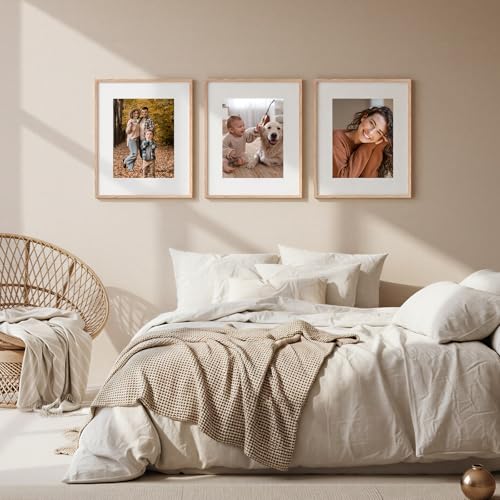 Fixwal 16x20 Natural Poster Frame Set of 6 with Plastic Cover, PVC