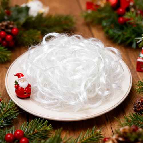 Fluffy Angel Hair Christmas Decorations, Premium Artificial Snow, Winter Wonderland Table Scatter, Fireplace Mantel and Tree Skirt Decor, DIY Holiday Craft Supplies (100g)