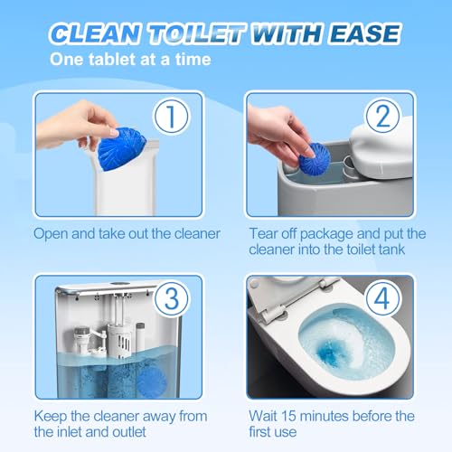 KIISIISO 54 Pack Toilet Bowl Tablets - Automatic Bathroom Cleaner & Deodorizer