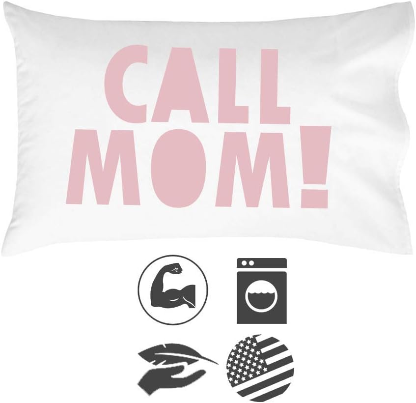 Personalized Pink Graduation Pillow Case - Call Mom Gift for College Dorm, Fits Standard/Queen